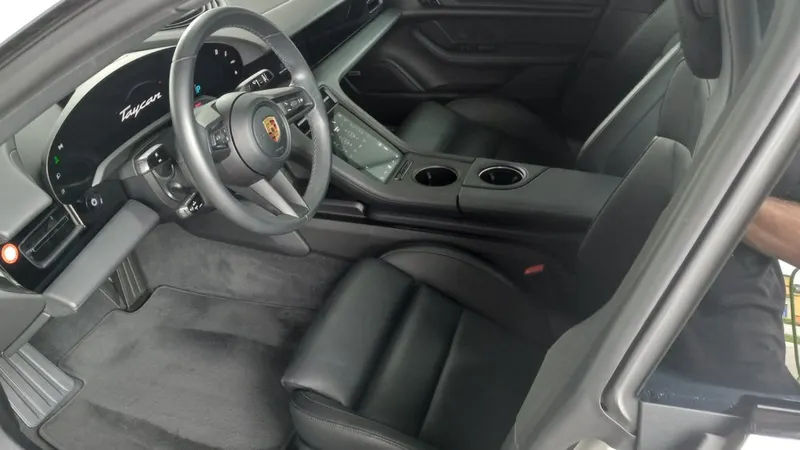 Porsche Taycan interior after detailing at St Pete Auto Detail