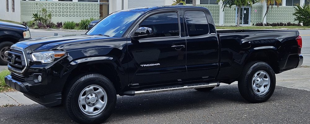 Black Toyota Tacoma freshly detailed